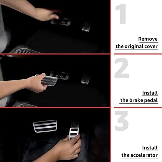 Autopedalen Set - Pedaalhoezen Gasrem - Verbeteren Rijcontrole - Antislip Rubber Strips - Universeel - Zwart — afbeelding 4