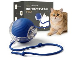 DecoVeen® Interactieve Kattenbal – Automatische Speelbal met Staart – Oplaadbaar – Smart Katten Speelgoed – Voor Katten en Kleine Honden