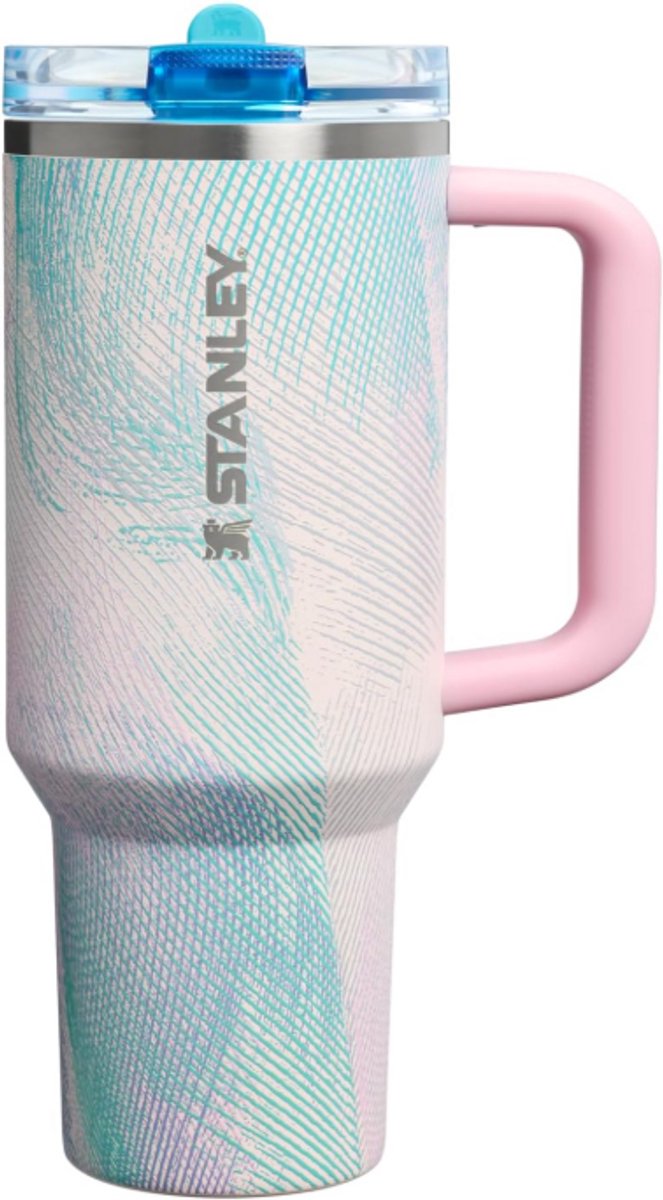 STANLEY Quencher ProTour Flip Straw Tumbler 1.2L (Sea Glass Plume) – Lekvrije Drinkbeker met Rietje & Handvat – Geïsoleerd RVS – BPA-vrij