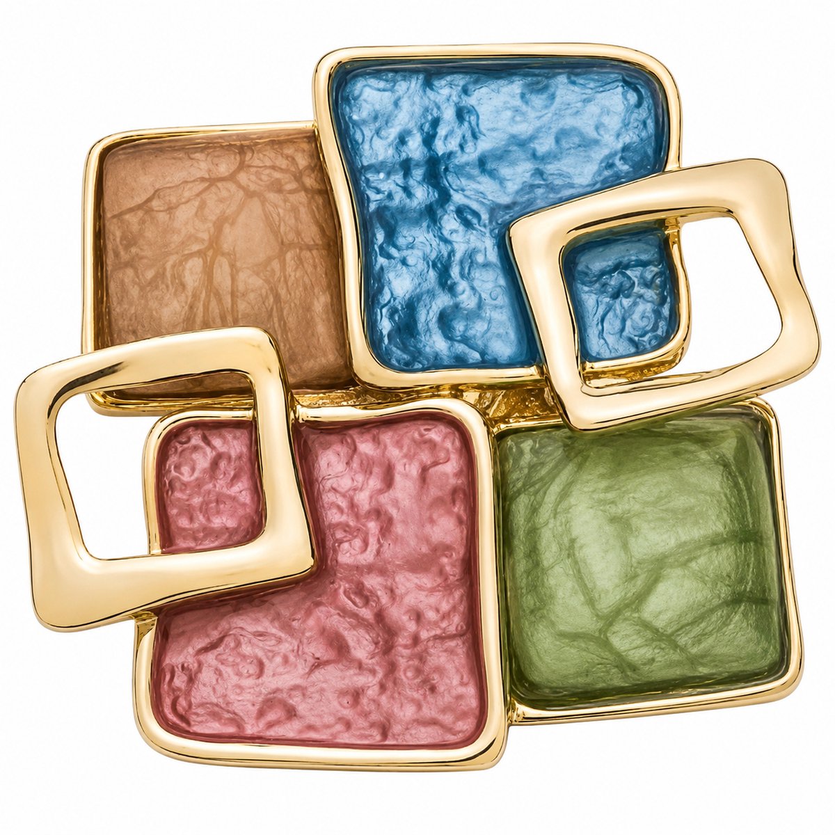 Fashionclip®- Magneet - Broches - Magneetsluiting - Magneetbroche - Goud- Kleurrijke Harmonie