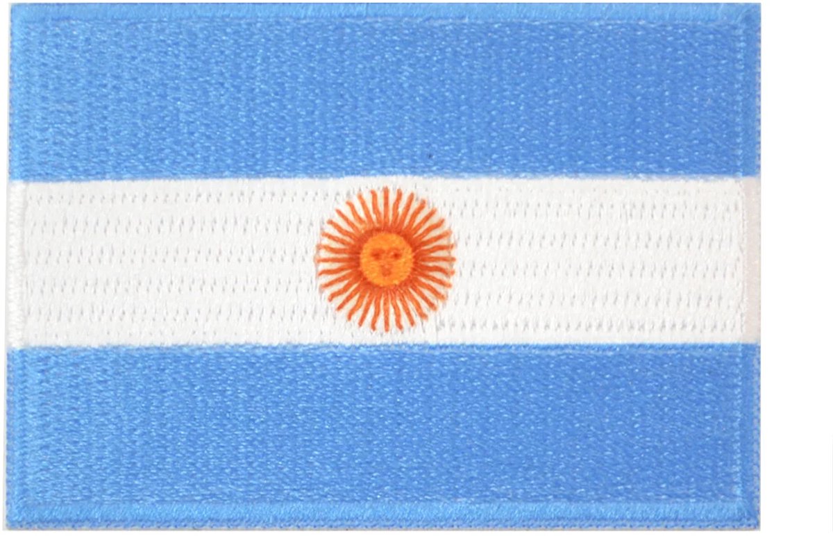 Embleem vlag Argentinië- Strijk embleem - Carnavalskleding - Carnaval accessoires