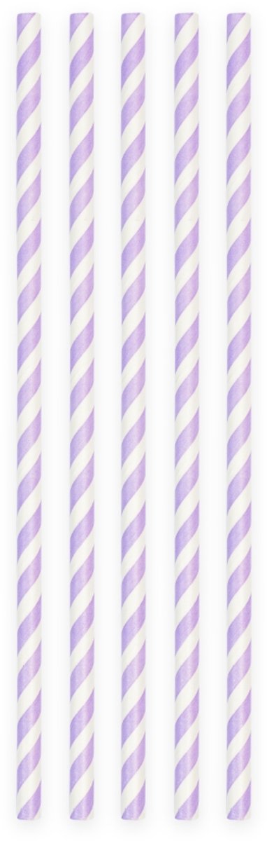 20 Papieren rietjes Lila - 6mm x 197mm