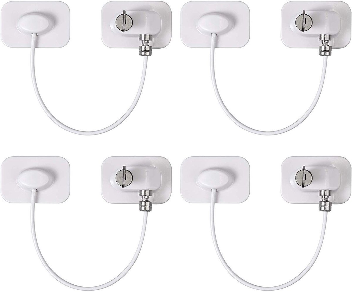 Dailygoods - Koelkast Deursloten - Veiligheid voor Kinderen - Zelfklevend - Witte Vriezer Deurvergrendeling - Multifunctioneel - Geschikt voor Thuis e...