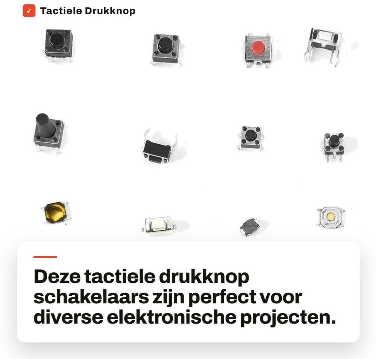 Dailygoods - Tactiele Drukknop Schakelaar Assortiment (125 stuks)