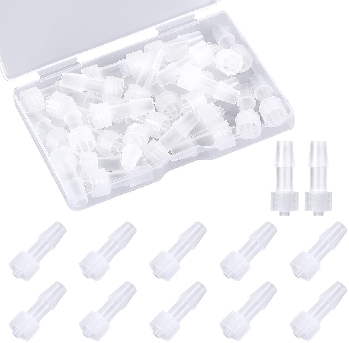 Dailygoods - Luer Lock Connector - Spuitadapter - Transparant - Mannelijke Luer Lock - 30 stuks - Geschikt voor medische toepassingen - PP-materiaal