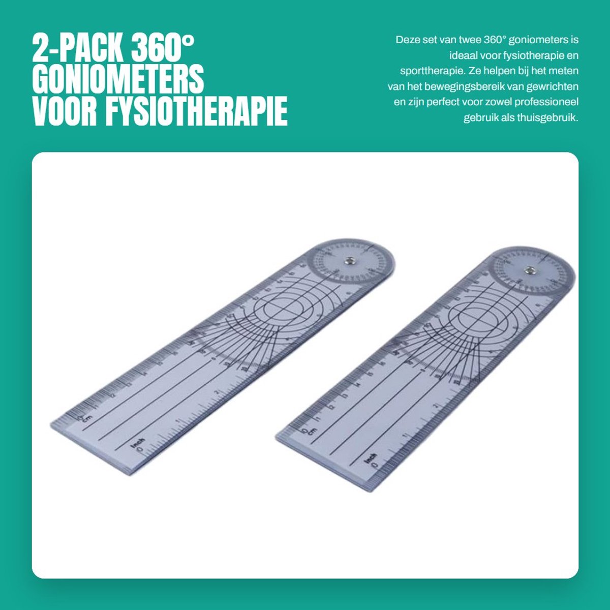 Dailygoods - 2-Pack 360° Goniometers voor Fysiotherapie
