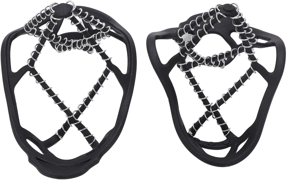 Dailygoods- IJsgrepen Roestvrij staal - Stijgijzers met spikes - Antislipschoengrepen - Veiligheidsbescherming - Draagbaar en lichtgewicht - Geschikt voor verschillende schoenmaten