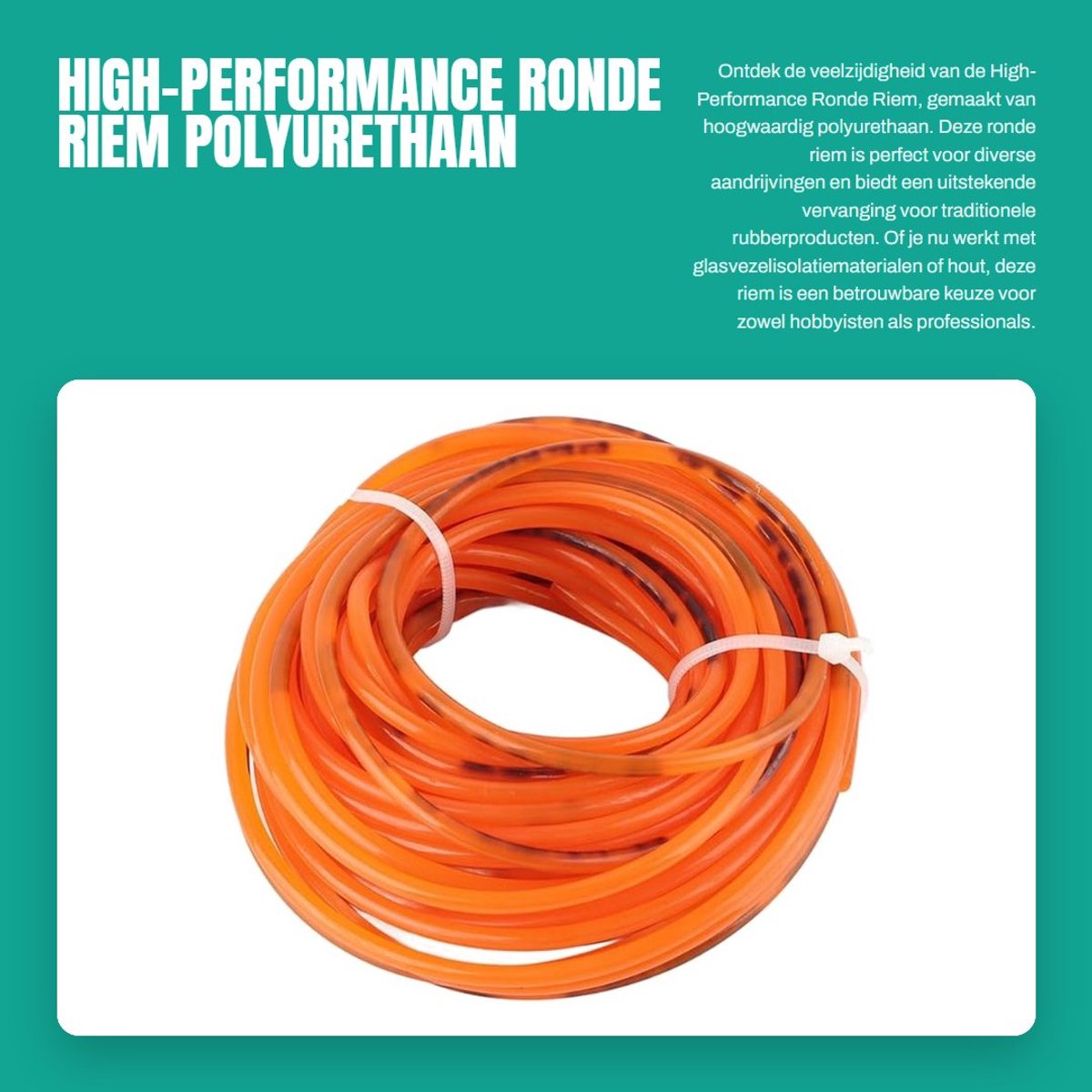 Dailygoods- Ronde Riem - Polyurethaan Riem - Transmissieriem - Aandrijving - 3mm x 10m - Geschikt voor meerassige transmissie