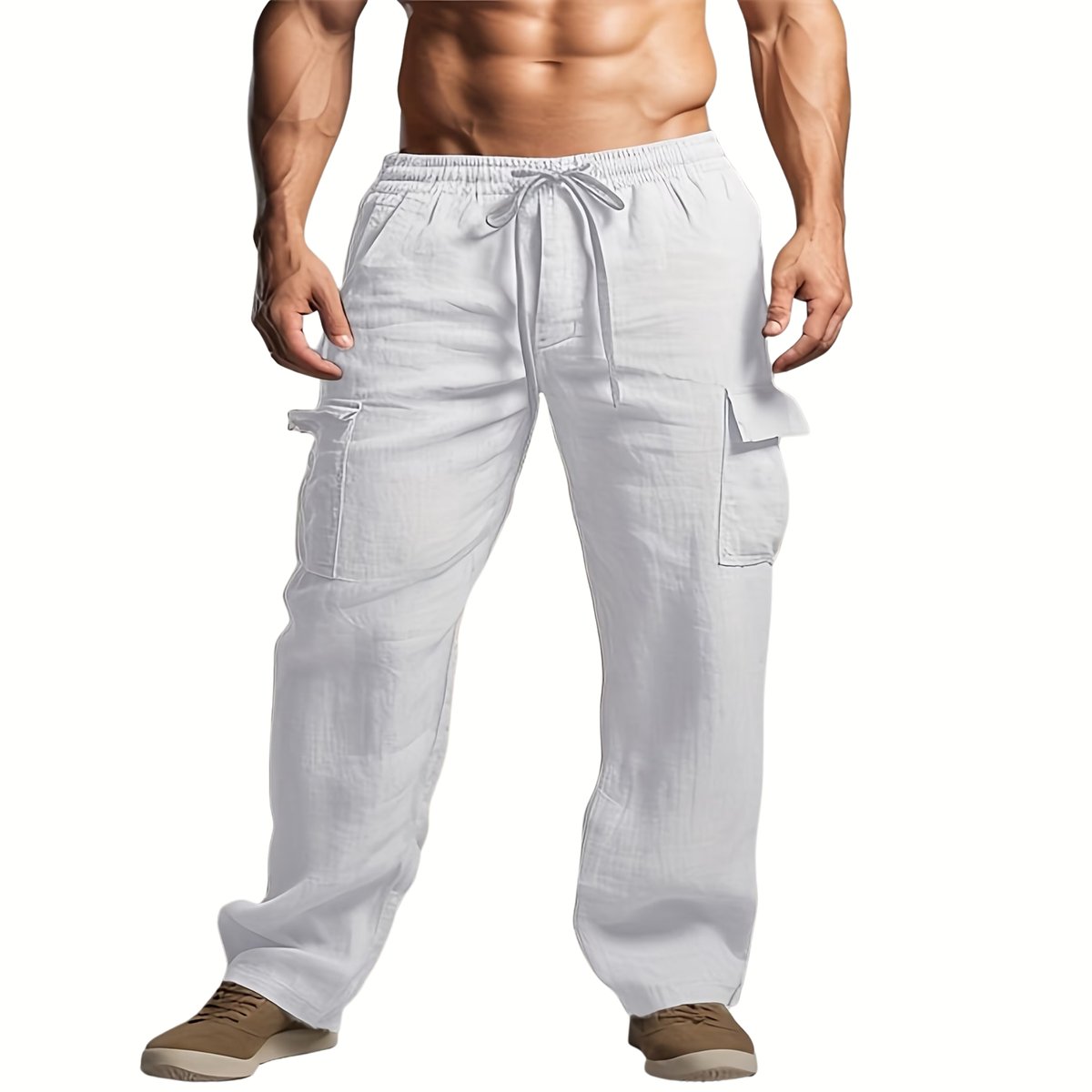 Currero Linnen Broek Heren - Zomerbroek - Volwassenen - Lange Broek - Pantalon - Strandbroek - Zomer - Ibiza Stijl - Wit XXXL