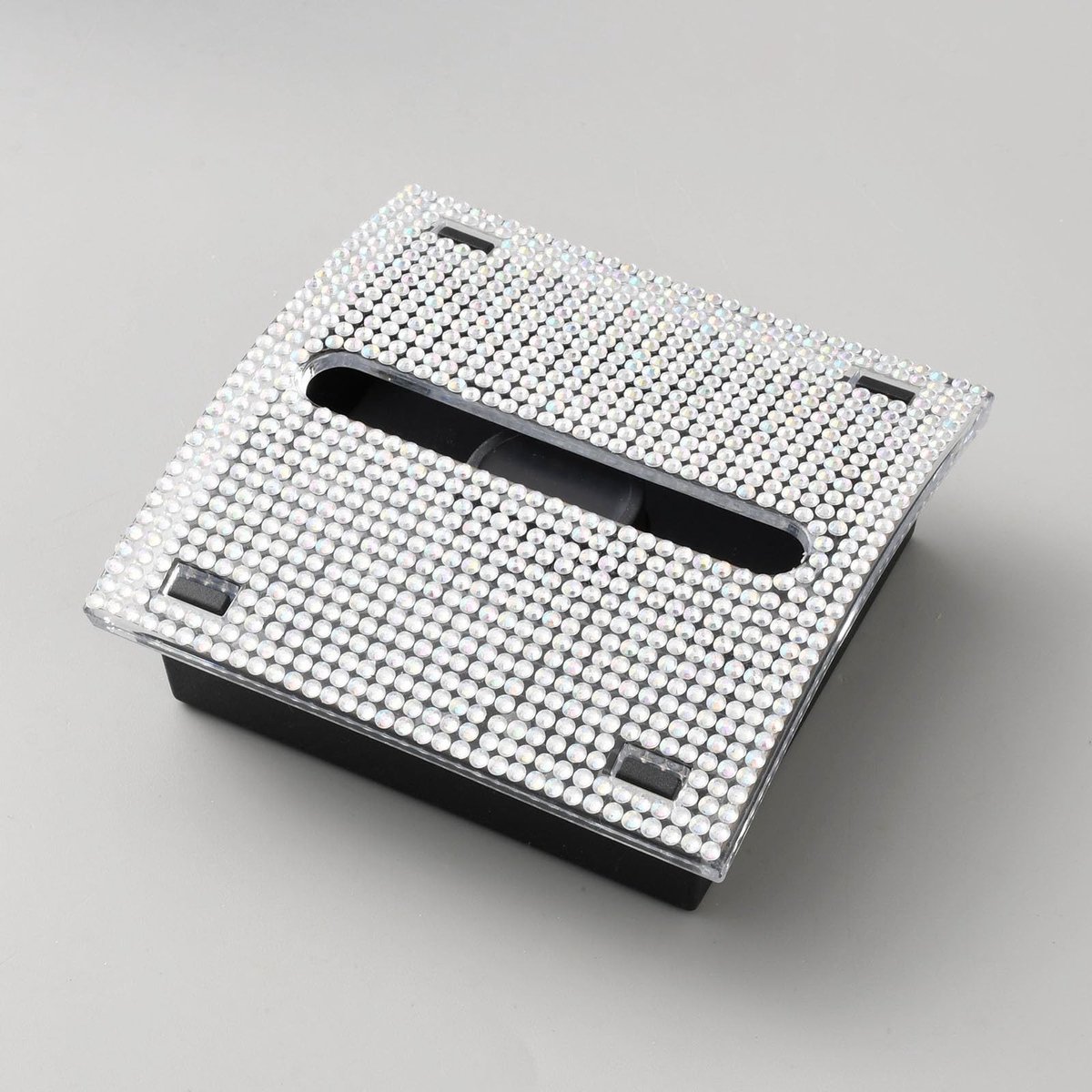 Dailygoods- Notitiehouder - Zelfklevende Notities Dispenser - Kunststof - Compact - 1 Stuk - 100 mm x 104 mm x 37,5 mm - Elegant Design met Strass-Steentjes - Notitiedispenser