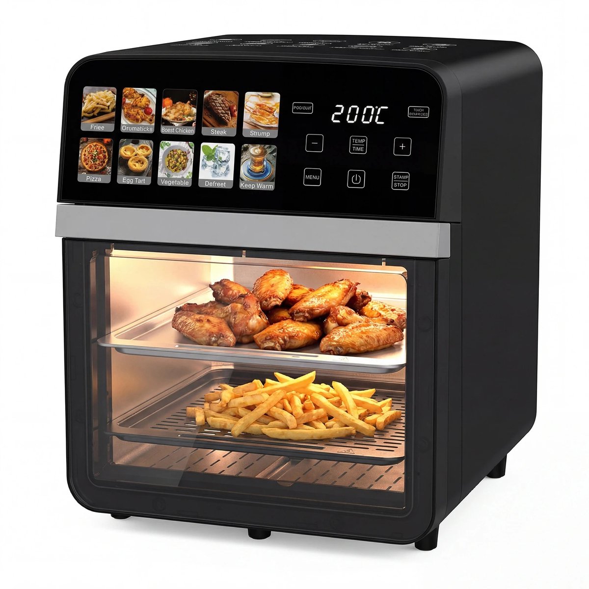 M-Goods - Airfryer XXL 10L - Heteluchtfriteuse - Digitale Air Fryer - 11 Kookprogramma’s - 1800W - Zonder Olie