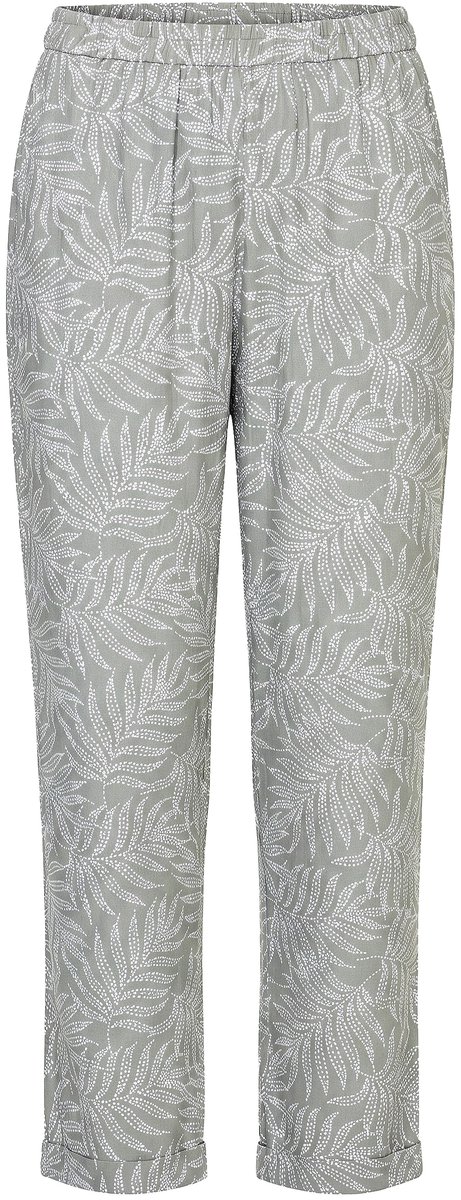 Angel of Style - Dames - Broek wijd rechte pijp bladpatroon - Rietgroen - Maat 56