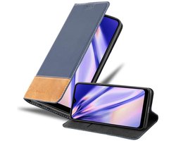 Cadorabo Hoesje geschikt voor Samsung Galaxy A10s / M01s in DONKERBLAUW BRUIN - Beschermhoes met magnetische sluiting, standfunctie en kaartvakje Book Case Cover Etui