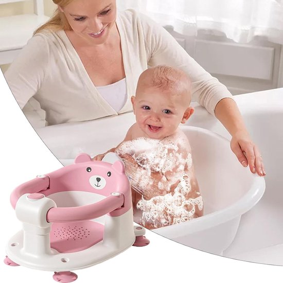 Kinderbadzitje - Peuter Douchezitje - Veilig Baden - Ergonomisch Ontwerp - 41x32x24 cm - Roze — afbeelding 2
