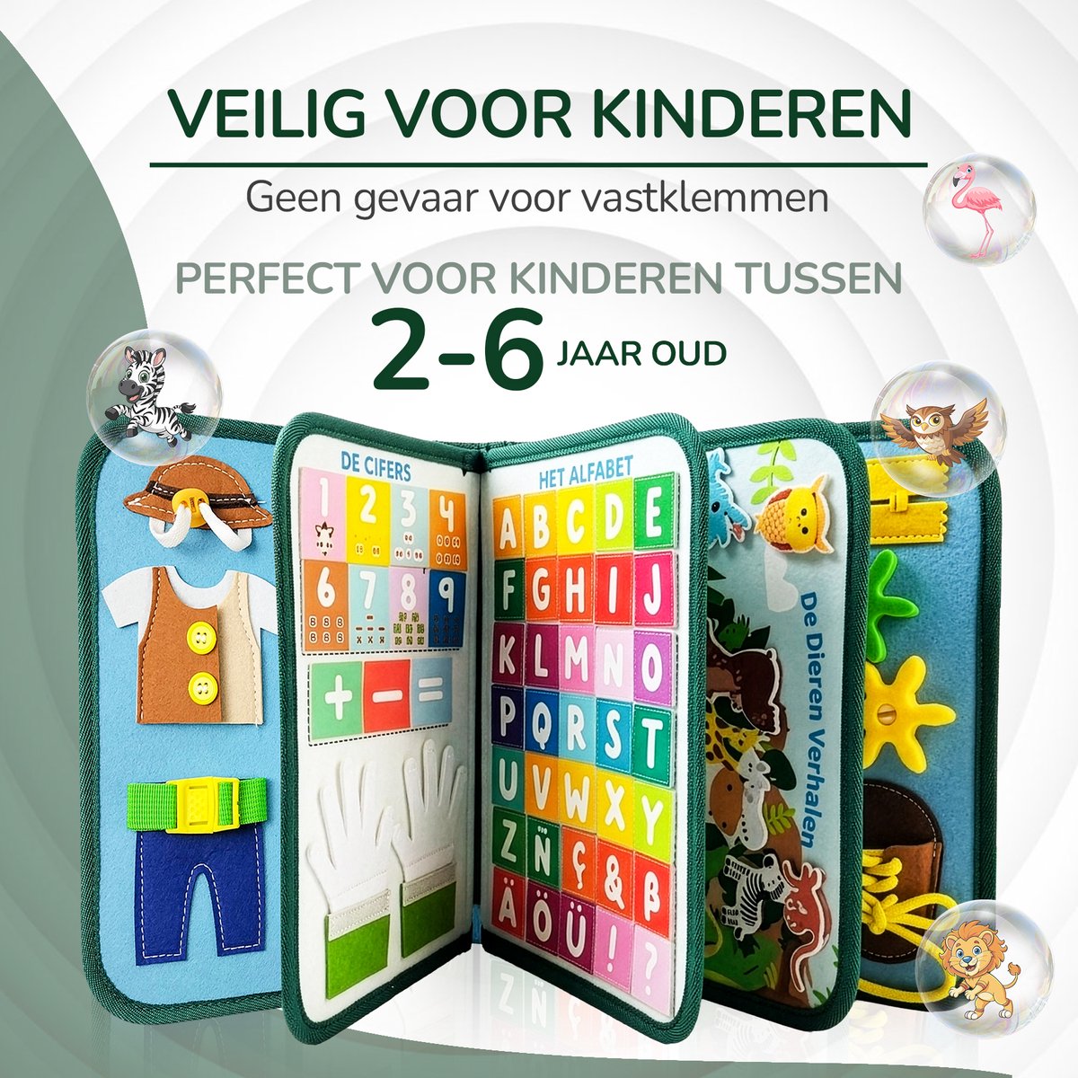 GoodsFrom® Busy Board - Montessori speelgoed - Activiteitenbord - Sensorisch speelgoed - Educatief speelgoed - Montessori activiteitenboek - Nederlands — afbeelding 7