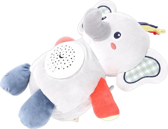 Olifant Fopspeelgoed - Muziekpop Baby - Slaap Hulp - Zachte LED Verlichting - 23x18x27cm - Grijs van Olifant — afbeelding 5