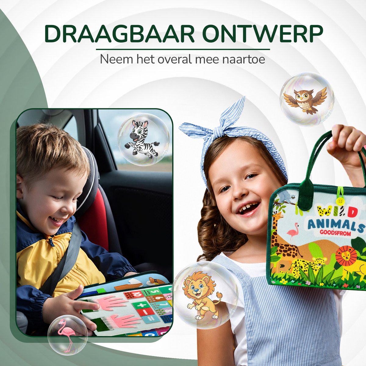 GoodsFrom® Busy Board - Montessori speelgoed - Activiteitenbord - Sensorisch speelgoed - Educatief speelgoed - Montessori activiteitenboek - Nederlands — afbeelding 6
