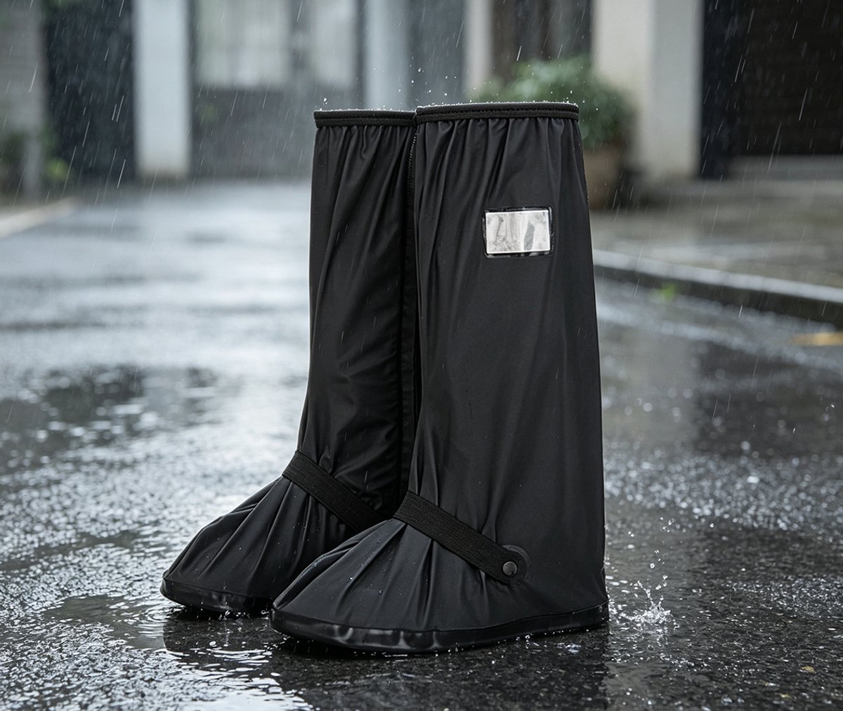 Waterdichte regenlaarzenhoezen maat 40-42 zwart antislip herbruikbaar met ritssluiting Geschikt voor buitengebruik unisex regenkleding