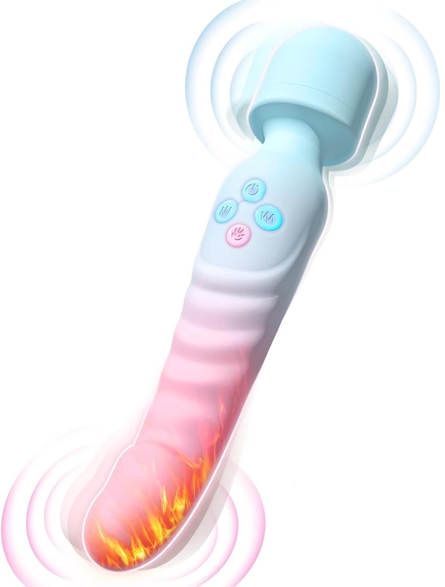 Lzwintrading - Magic Wand Vibrator Rechargeable - Verwarming- Dildo Vibrator voor Vrouwen - Sex Toys voor Vrouwen Koppels - G Spot Vibrator met 7 Vibratie Standen- Clitoris Stimulator - Seksspeeltjes - Erotiek