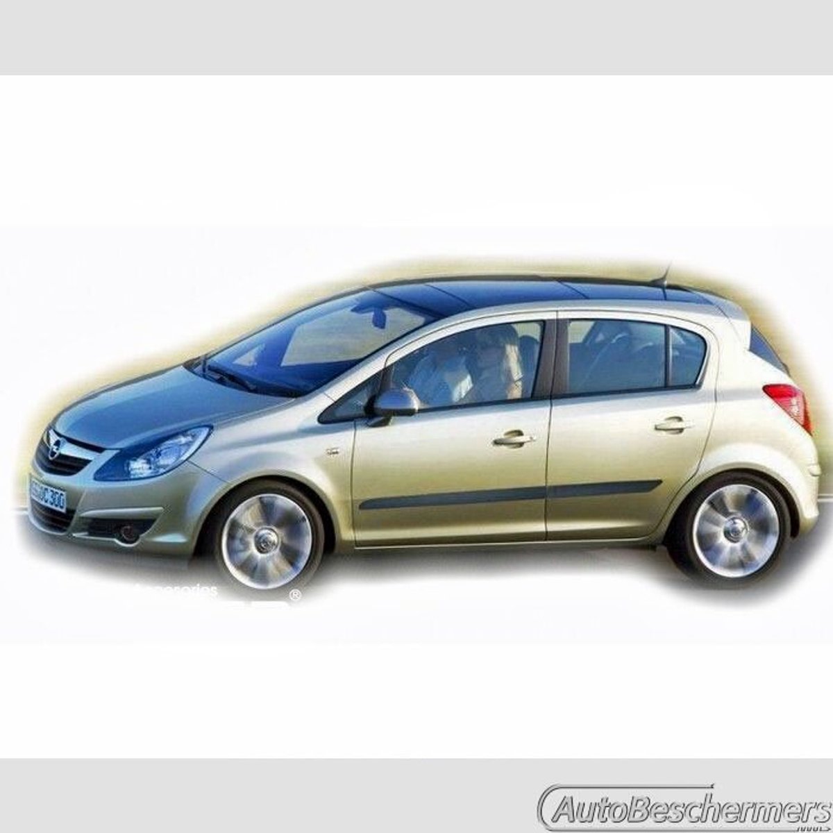 Stootlijsten set zwart voor Opel Corsa D 5-deurs 06.2006-11.2014. De stootstrips zijn zelfklevend. Set a 4 stuks (#0012)