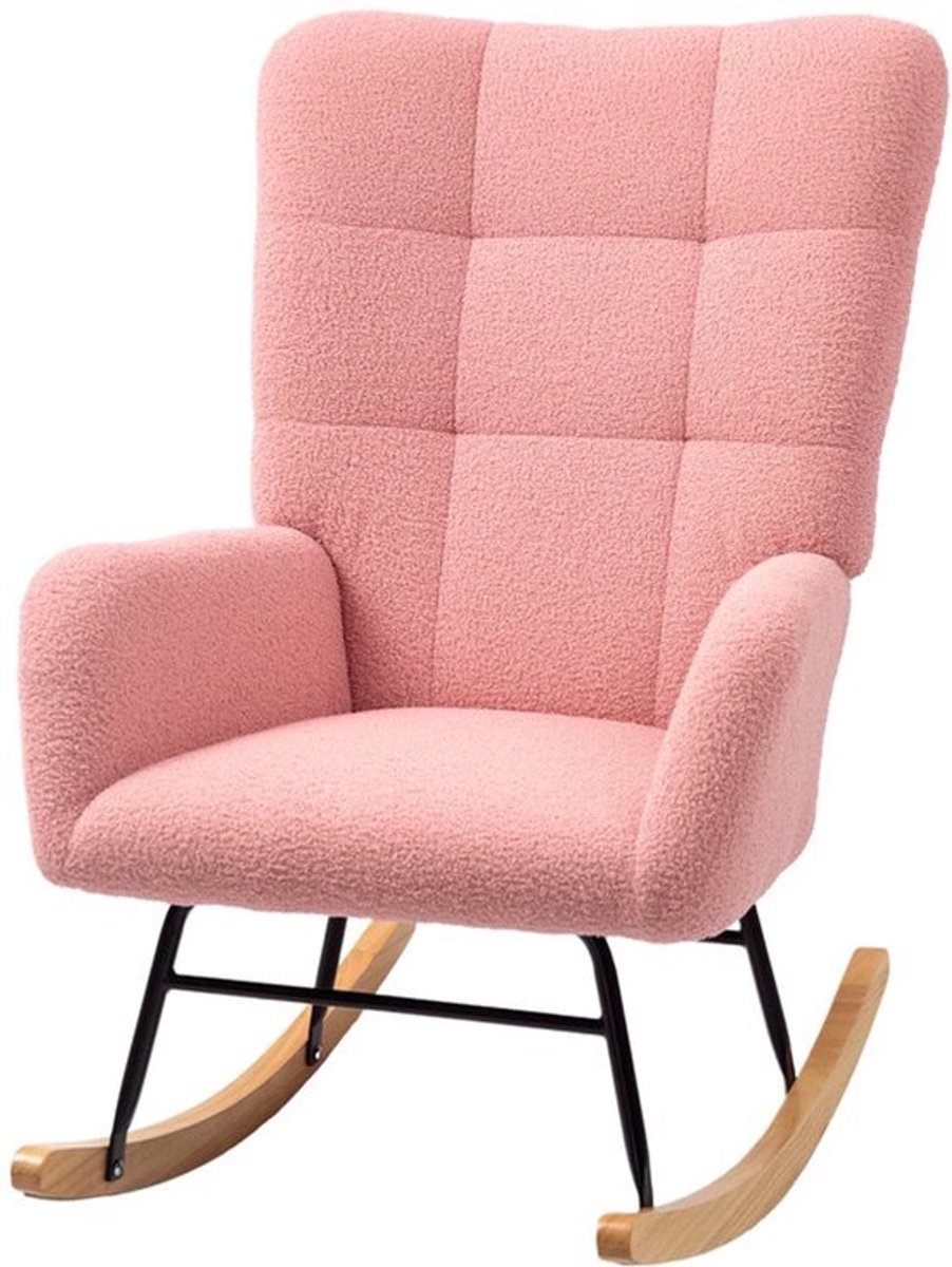 Schommelstoel – Relaxstoel – Fauteuil – Schommelstoelen – Loungestoel – Teddy Velvet – Met