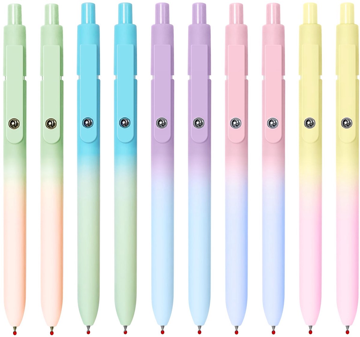 Dailygoods- Gelpennen 10 stuks - Zwarte Inktpennen - 0,7 mm Medium Punt - Siliconen Grip - Metalen Clip - Perfect als Cadeau - Schrijfpennen