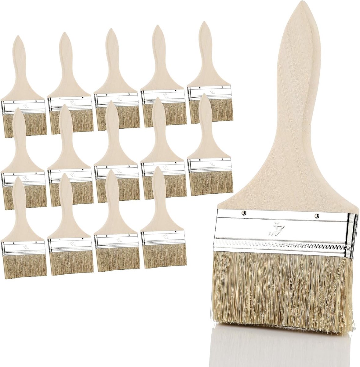 Complete 14-delige kwastenset voor schilderen, verven en DIY-projecten - Inclusief platte, glazuur en houtkwasten voor verf, beits en lak