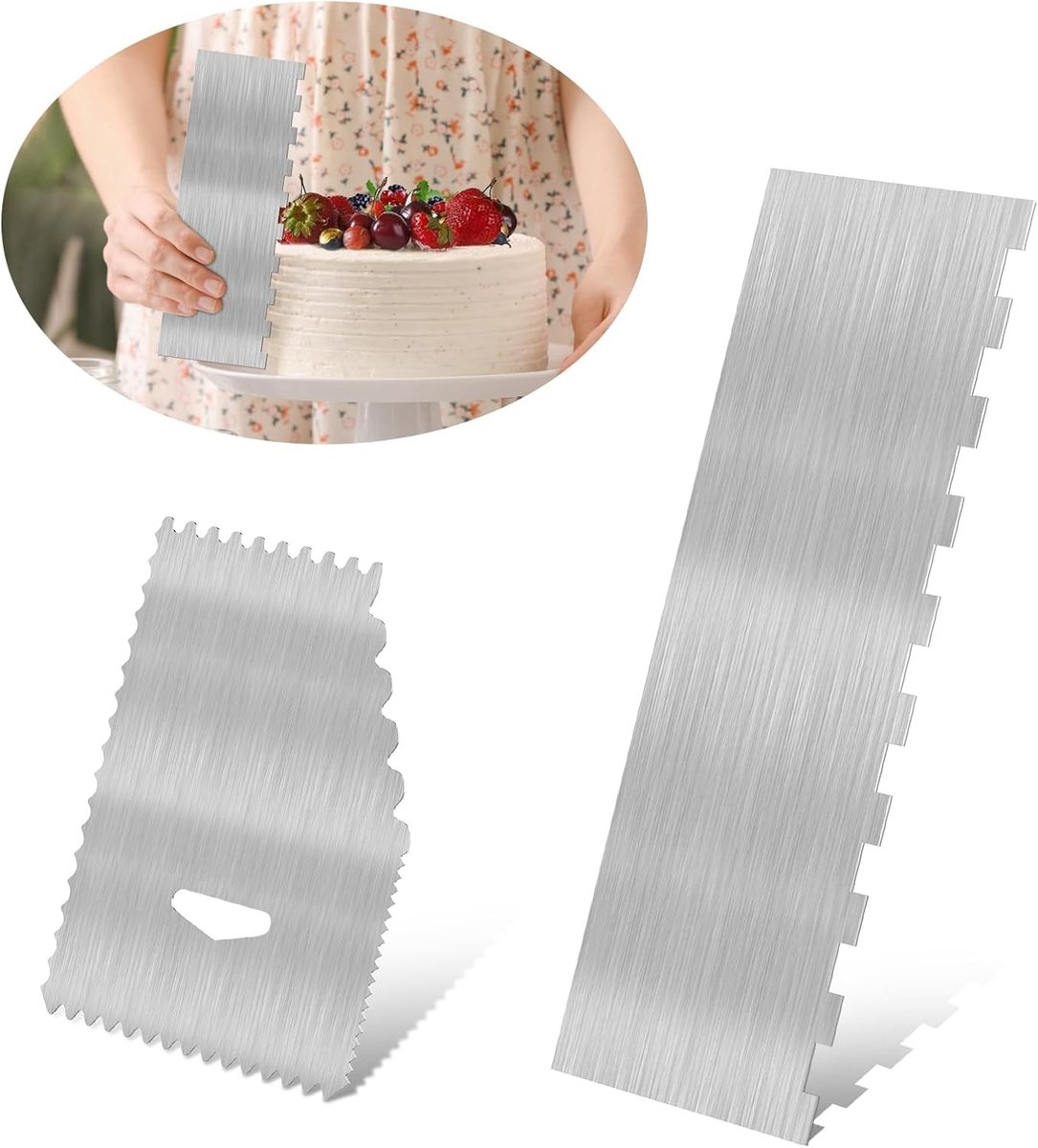Professionele Taartschepper 22 x 7.5 cm van RVS, Glad en Zijwaarts, Ideaal voor Botercrème en Taartdecoratie