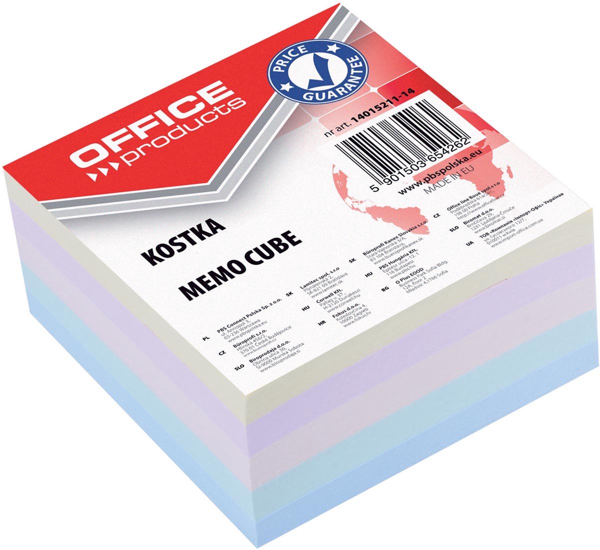 OFFICE products memokubus | gelijmd | 8 | 5 x 8 | 5 x 4 cm | geassorteerde pastelkleuren