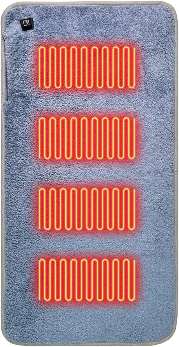 Verwarmde Stoelhoes - USB Warmtekussen - Comfort Binnen Buiten - Drie Temperatuurstanden - 24x24x6 cm - Zwart