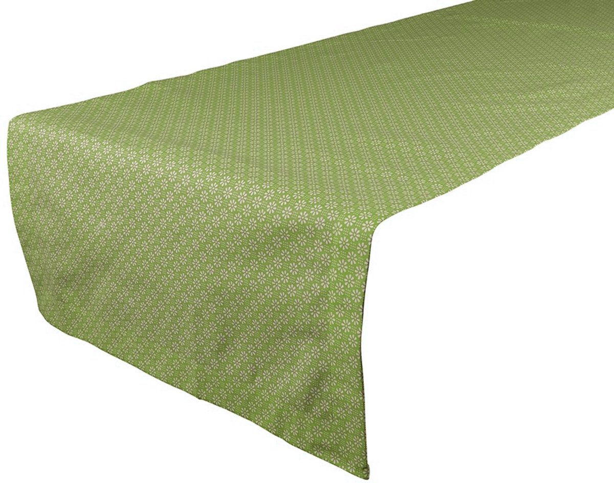 Daisy Tafelloper groen 50x140cm