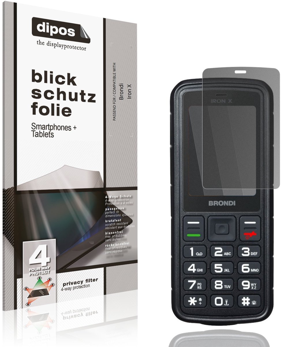 dipos – Matte Privacy Screenprotector geschikt voor Brondi Iron X | Anti-Spy Beschermfolie