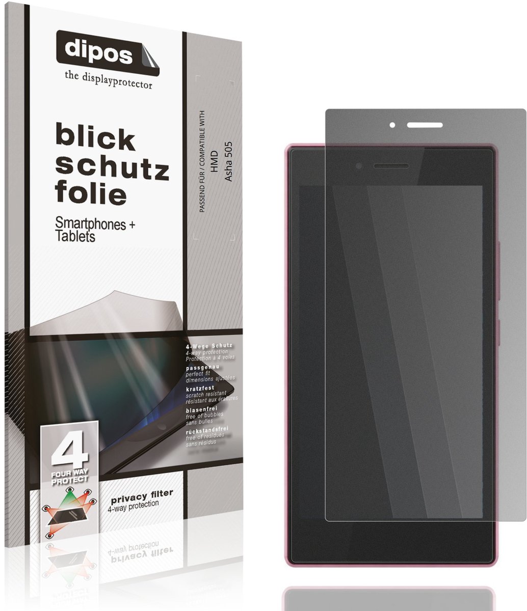 dipos – Matte Privacy Screenprotector geschikt voor HMD Asha 505 | Anti-Spy Beschermfolie