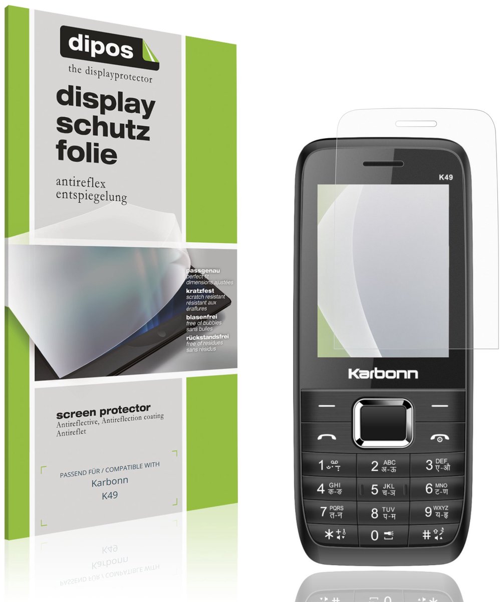 dipos – 4x Matte Beschermfolie geschikt voor Karbonn K49 | Krasbestendige & antireflecterende Screenprotector Ultra-Thin