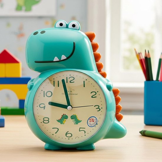 Kinderwekker Dieren Vorm - Schattige Klok - Kinderen Wakker Maken - Interactieve Spraakondersteuning - 13.3 cm Breed - Groen — afbeelding 3