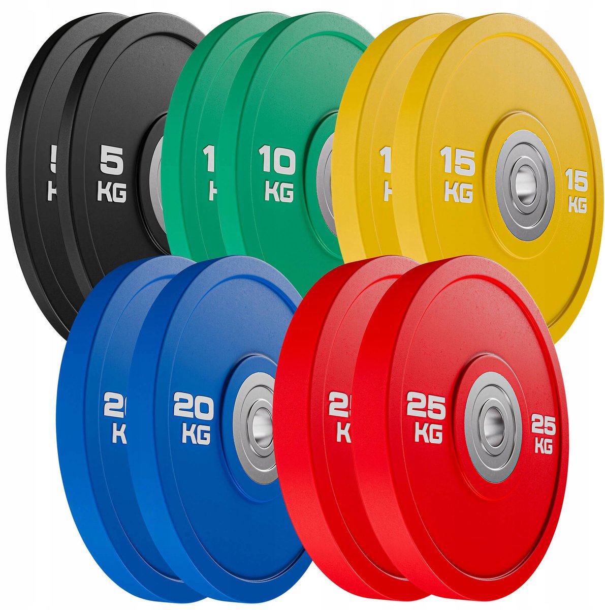 UpForm - Polyurethaan bumperschijven set 150 kg - 10 schijven - 51 mm boring