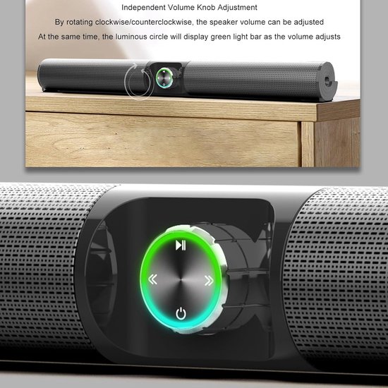 Soundbar - Luidspreker Home Audio - Thuisbioscoop Ervaring - RGB Sfeerlicht - Tweekanaals Stereo - Zwart — afbeelding 5