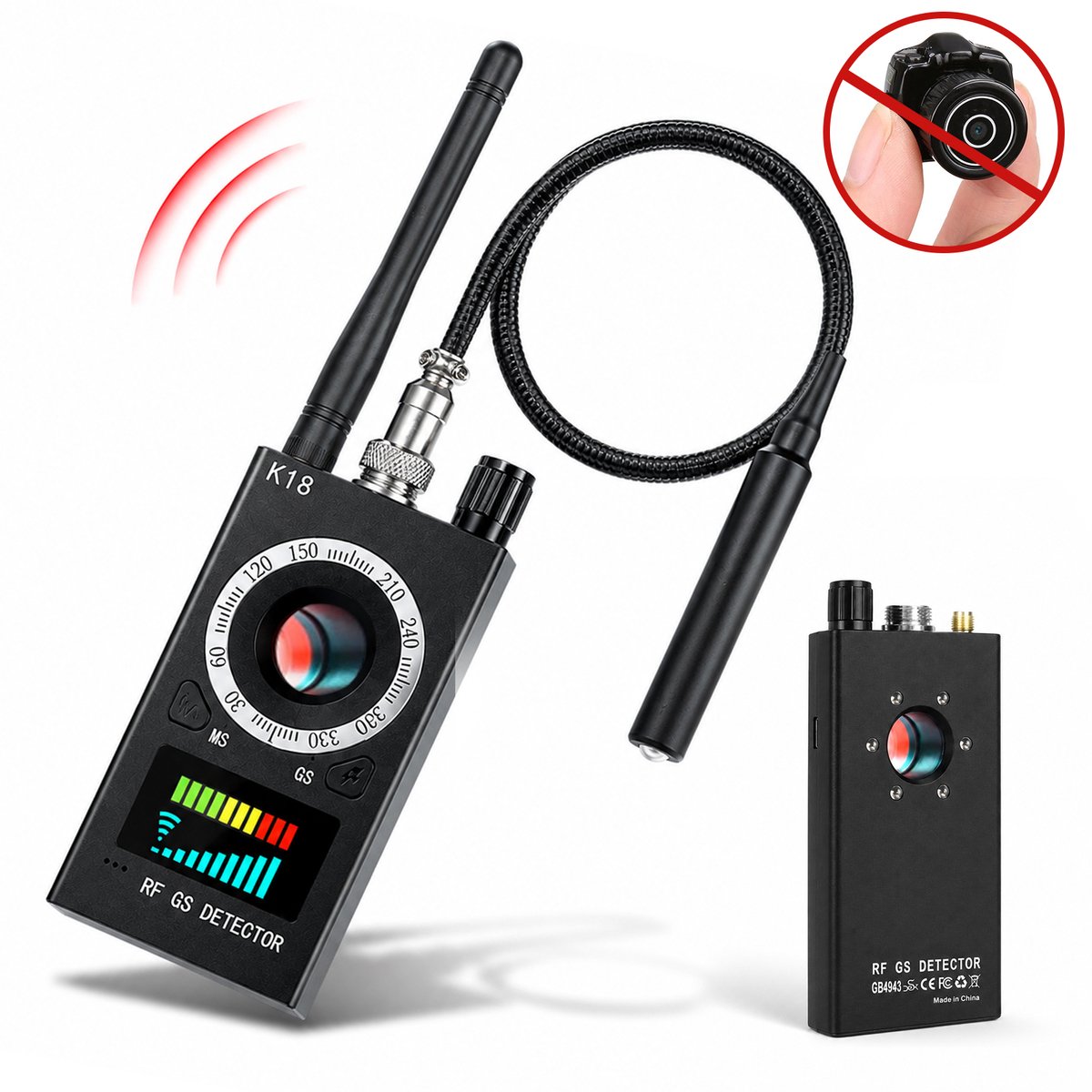 K18 Camera Detector voor Hotels en Reizen – Detectieapparaat – GPS‑tracker‑detector – Anti‑Afluister Camera‑Detector
