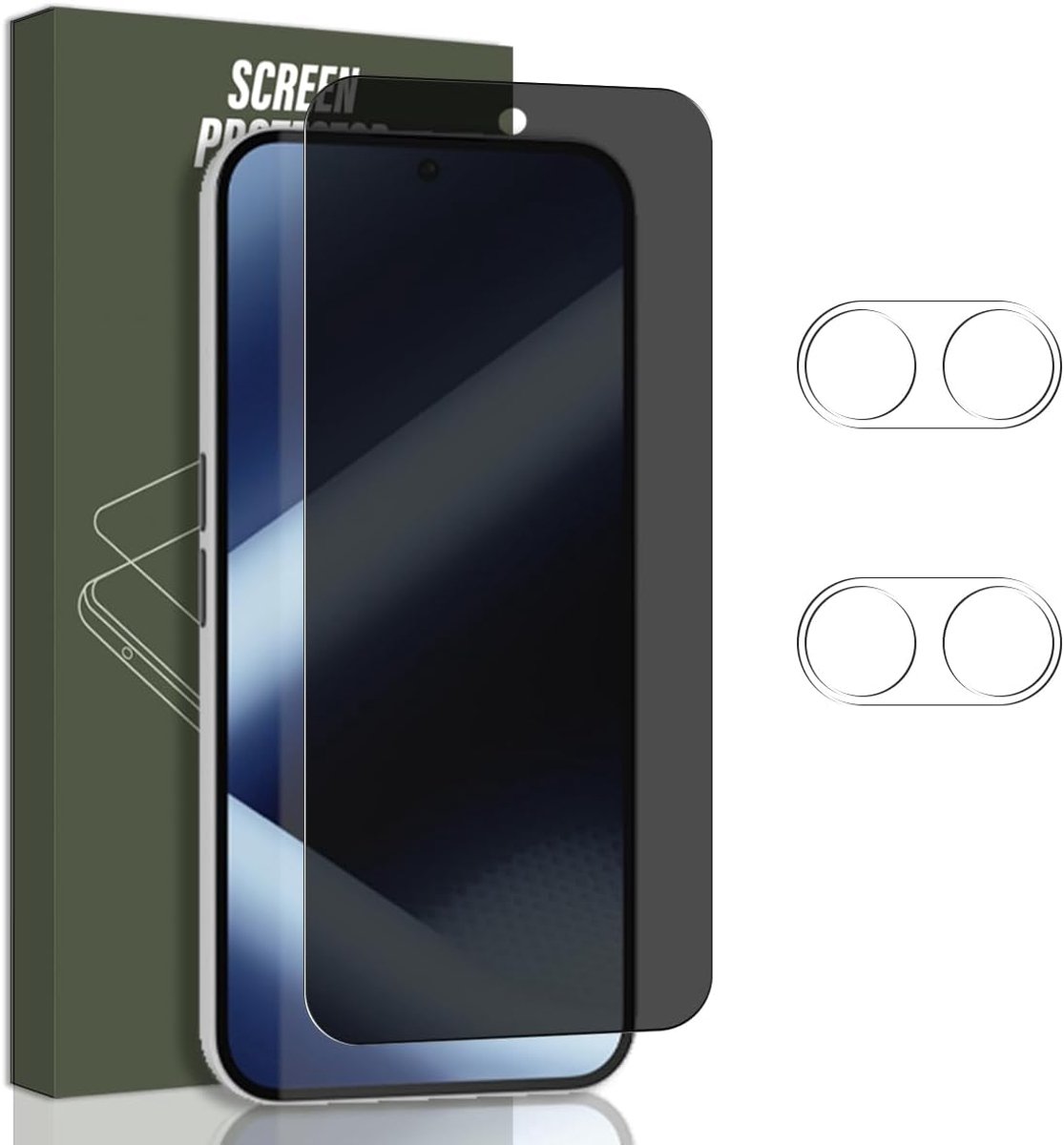 SnelShoppen - Privacy Screen Protector voor Smartphone 6.7 Inch - 9H Tempered Glass - Anti-Spy Armor Film - Bubble Free - 2 Pack - Voor Bescherming va