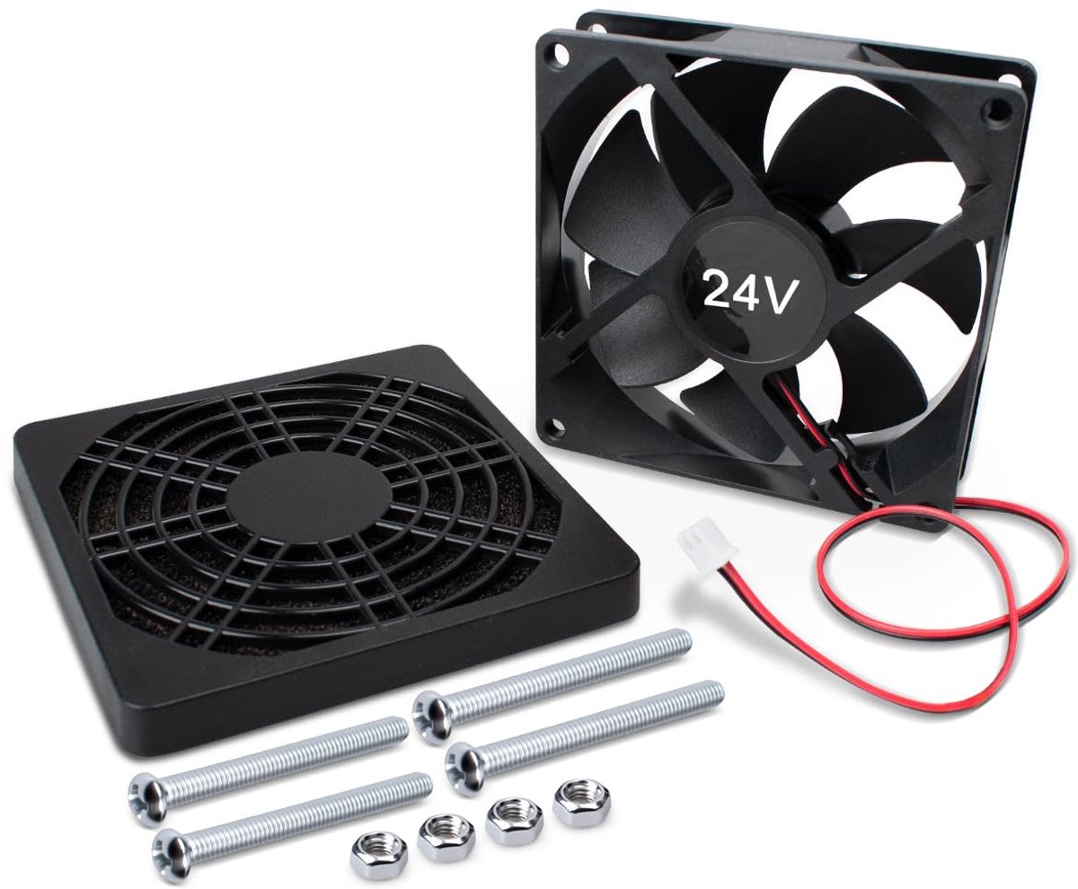 SnelShoppen - Elektrische Koelventilator DC24V 90x90x25 mm Mini Stille Ventilator voor IJsmachine, Luchtkoeler, PC, PBT Kunststof, 1 Stuk