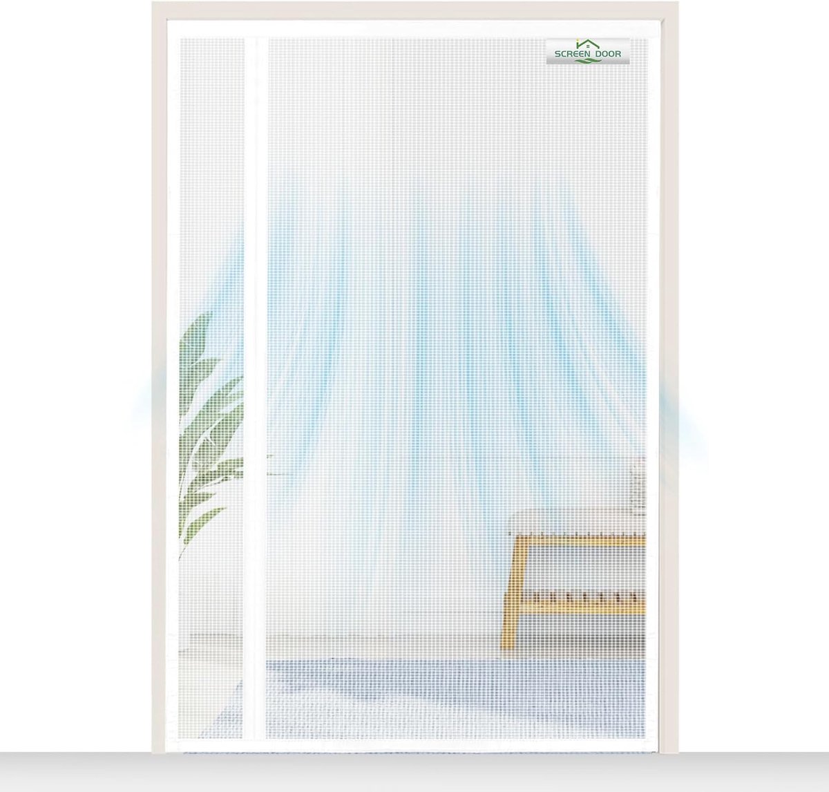 SnelShoppen - Magnetisch Insectenhor voor Deur 90 x 210 cm - Reversible Mosquito Net - Makkelijk Toegang - Insectbescherming - Wit - Universeel voor T