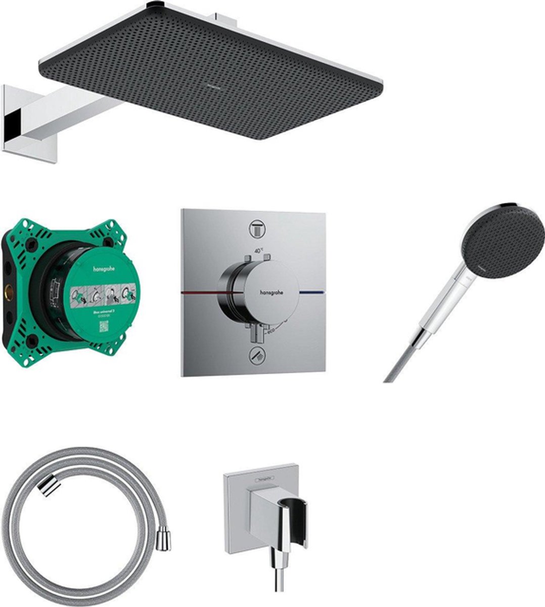 Hansgrohe Raindance alive Q - inbouw set 210/340 1jet iBox universal - 2 - hoogglans chroom