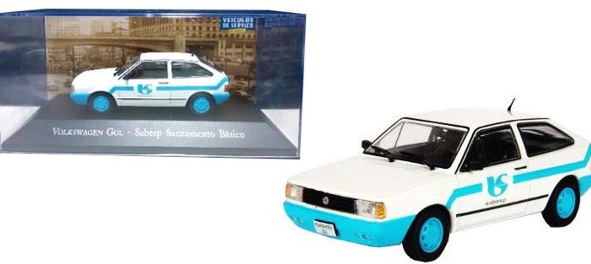 Modelauto Volkswagen Gol - Sabesp Saneamento Basico 1989 white - Schaal 1:43