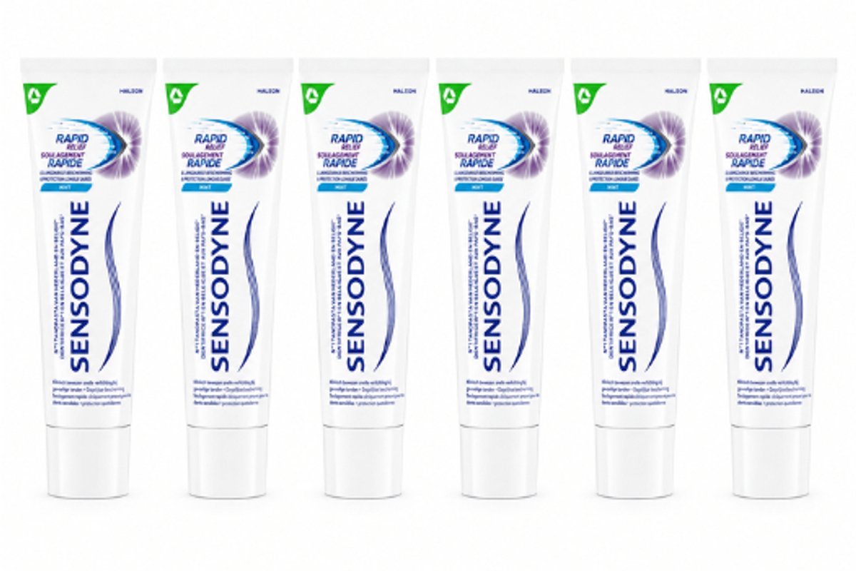 Sensodyne Rapid Relief Mint Tandpasta - 6 x 75 ml - Voordeelverpakking