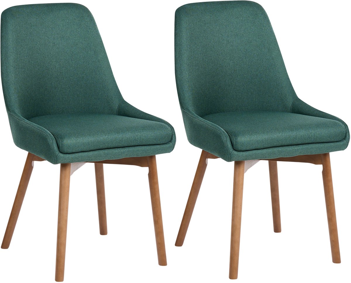 MELFORT - Eetkamerstoel set van 2 - Groen - Polyester