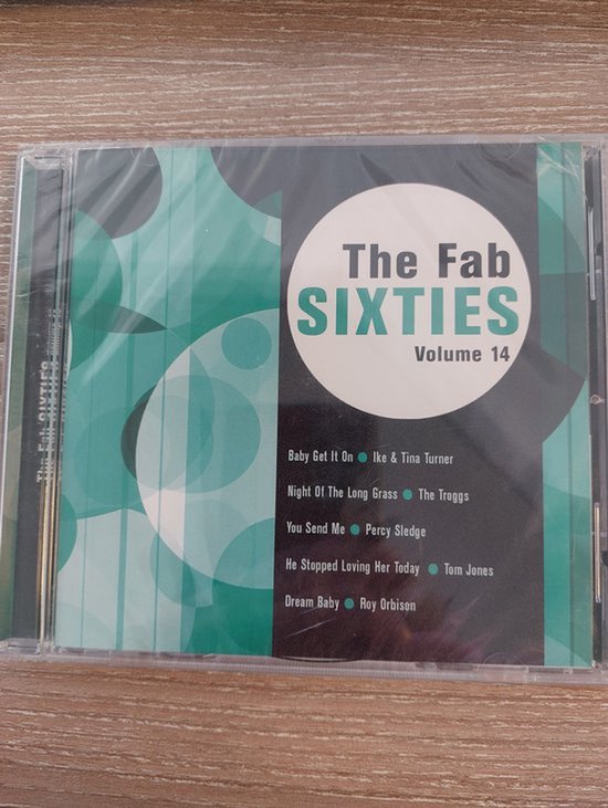 Hoes van de CD 'The Fab Sixties Volume 14' met cirkels en tekst.