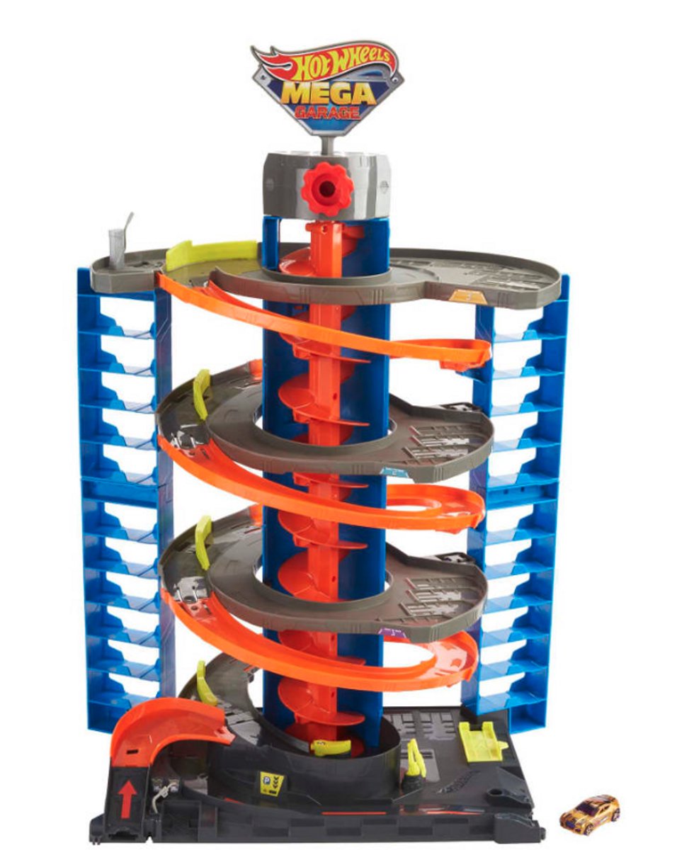 Hot Wheels City - Mega Garage met Racebaan - Hoogte 72 cm - Inclusief 1 Auto - Grote Parkeergarage met Lift en Racebanen en Parkeerplaatsen - Speelgoed vanaf 3 Jaar - Hotweels - Hotwheels Premium - Speelgoed Auto's - Speelgoed Autos Jongens Autootjes — afbeelding 2