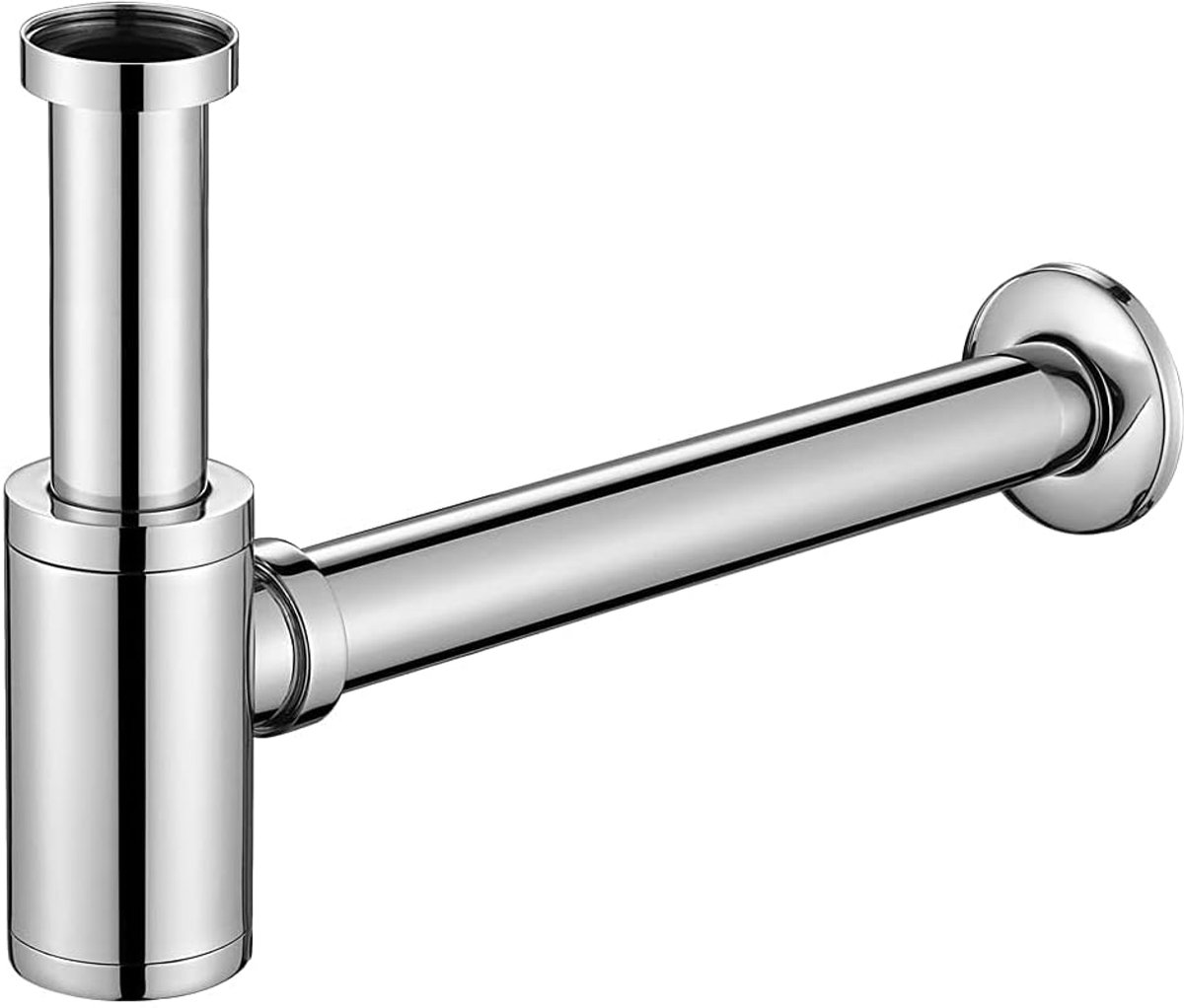 SnelShoppen - Hoogwaardige Universele Basin Siphon 1-1/4"x32mm - Verstelbare Hoogte 15-23 cm - Geurafsluiter - Chroom RVS - Ideaal voor Lavabo en Keuk