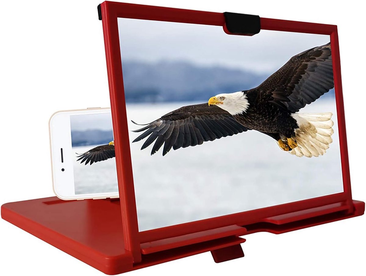 SnelShoppen - 30.5cm Vouwbare Mobiele Telefoon Scherm Vergroter - 3D HD Smartphone Stand voor Films, Video's en Games - Universeel voor Alle Smartphon