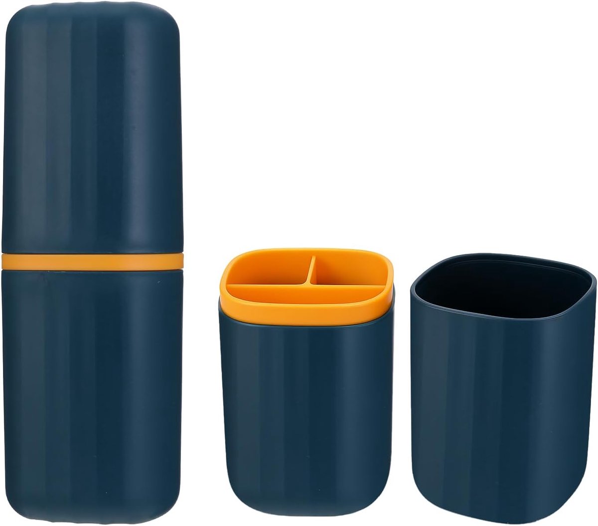 SnelShoppen - 3-in-1 Reiskoffer voor Tandenborstel, Plastic Tandenborstelhouder, Draagbare Tandenborstel Cup, Beschermende Case voor Zakenreizen, Kamp